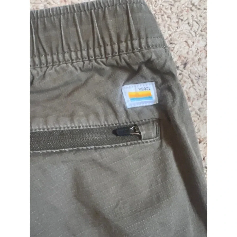 Vuori Ripstop Climber Pants Mens Medium Charcoal Green Organic Cotton Stretch
